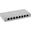 InLine Patch panel Cat.6A 0.5U 8-port, table/wall mounting light grey RAL7035