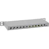 InLine 10 inch patch panel Cat.6A 0.5U 12-port, with dust protection, grey