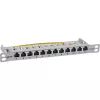 InLine 10 inch patch panel Cat.6A 0.5U 12-port, with dust protection, grey