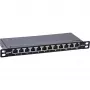 InLine 10 inch patch panel Cat.6A 0.5U 12-port, with dust protection, black