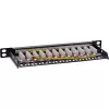 InLine 10 inch patch panel Cat.6A 0.5U 12-port, with dust protection, black