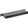 InLine Patch panel 10 inch Cat.6A 0.5U 12-port black RAL9005