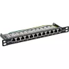 InLine Patch panel 10 inch Cat.6A 0.5U 12-port black RAL9005