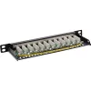 InLine Patch panel 10 inch Cat.6A 0.5U 12-port black RAL9005