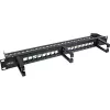 InLine 16-way patch panel, Keystone empty panel with 3 brackets, 19 inch, 1U black