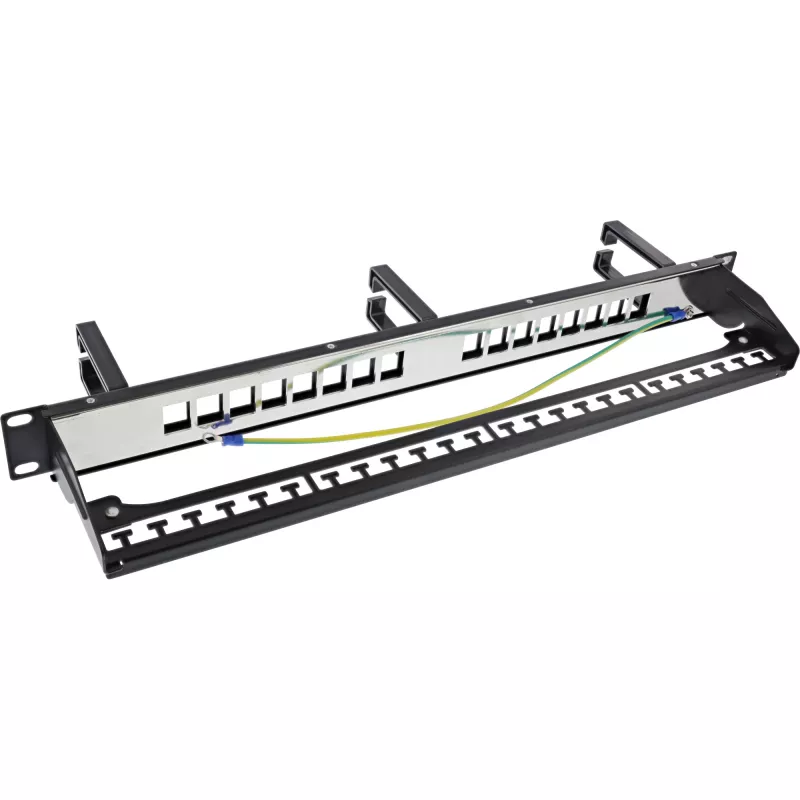 InLine Patch panel Cat.6A 16-way 19 inch 1U Black