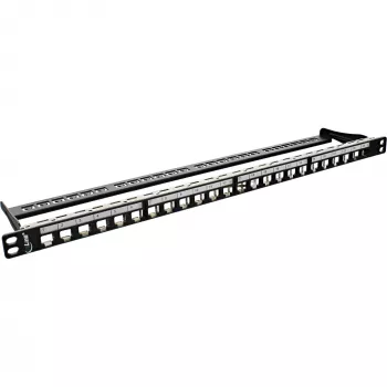 Blank patch panel 19 inch InLine 76824C 24 ports for RJ45 Keystones 0.5U black