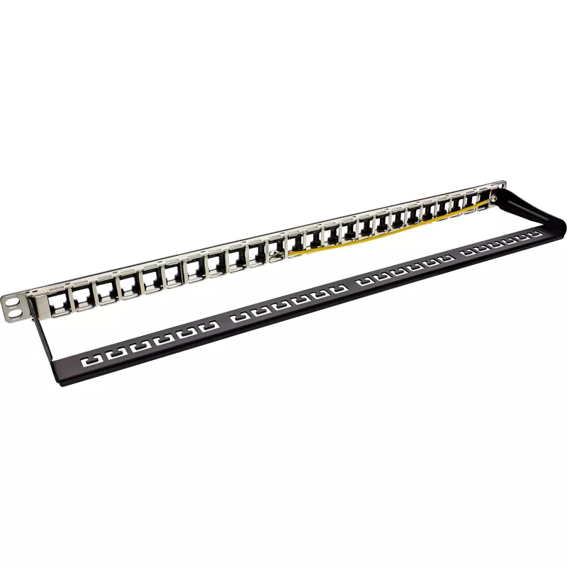 Blank patch panel 19 inch InLine 76824C 24 ports for RJ45 Keystones 0.5U black