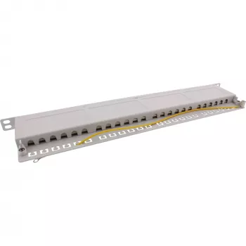 InLine Patch Panel 19 inch Cat.6A 24 Port 0.5U light grey RAL7035