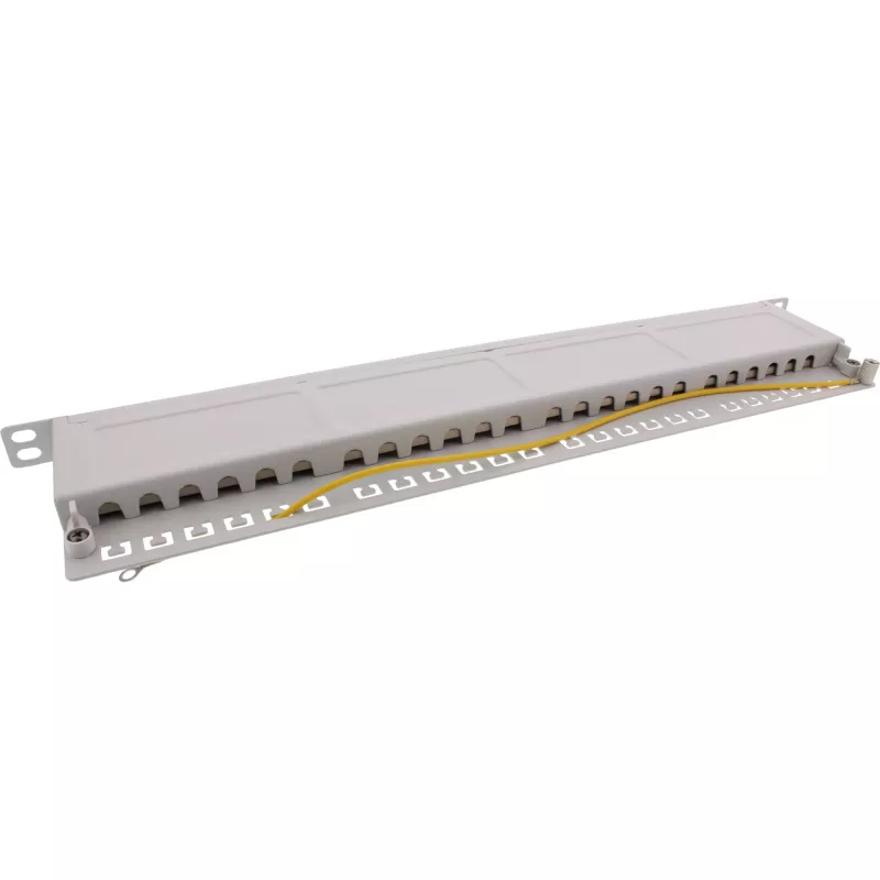 InLine Patch Panel 19 inch Cat.6A 24 Port 0.5U light grey RAL7035