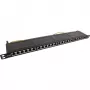InLine Patch Panel 19 inch Cat.6A 24 Port 0.5U black RAL 9005