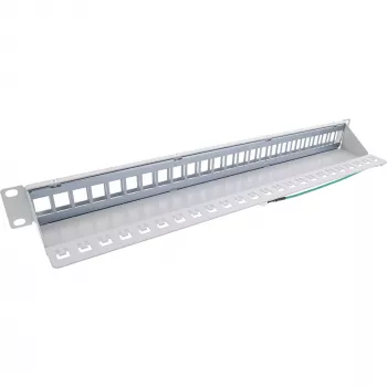 InLine Blank Patch Panel 19 inch 24 Port 1U light grey Rack mounting