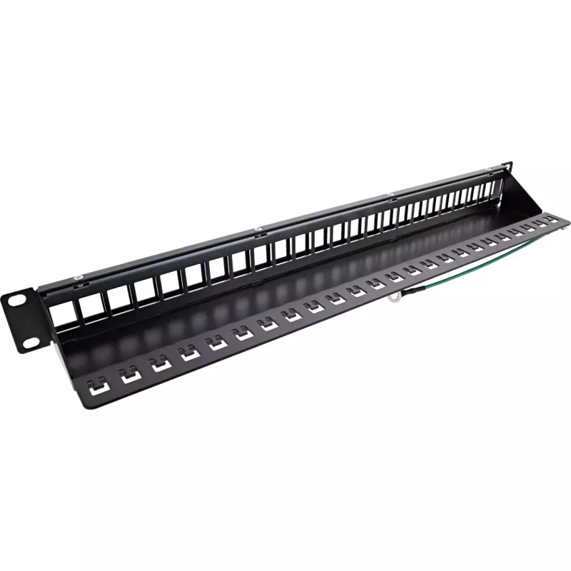 InLine Blank Patch Panel 19 inch 24 Port 1U black