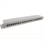 InLine 19 inch Cat.6A 24-Port Shielded Patch Panel, 1U, Light Grey RAL7035