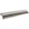 InLine 19 inch Cat.6A 24-Port Shielded Patch Panel, 1U, Light Grey RAL7035