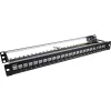 InLine Blank Patch Panel with pull-out 19 inch 24 Port 1U black