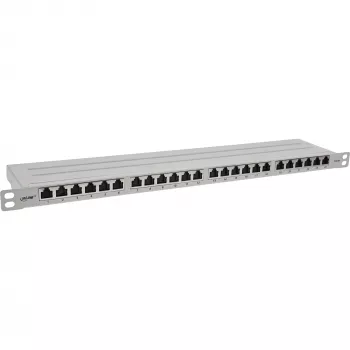 InLine 19 inch patch panel Cat.6A 0.5 U 24-port, with dust protection, grey
