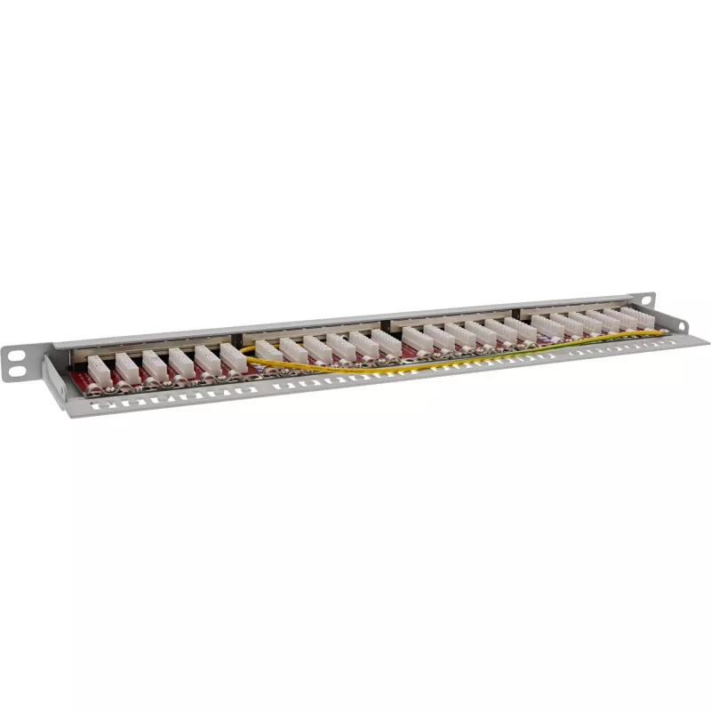 InLine 19 inch patch panel Cat.6A 0.5 U 24-port, with dust protection, grey