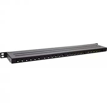 InLine 19 inch patch panel Cat.6A 0.5 U 24-port, with dust protection, black