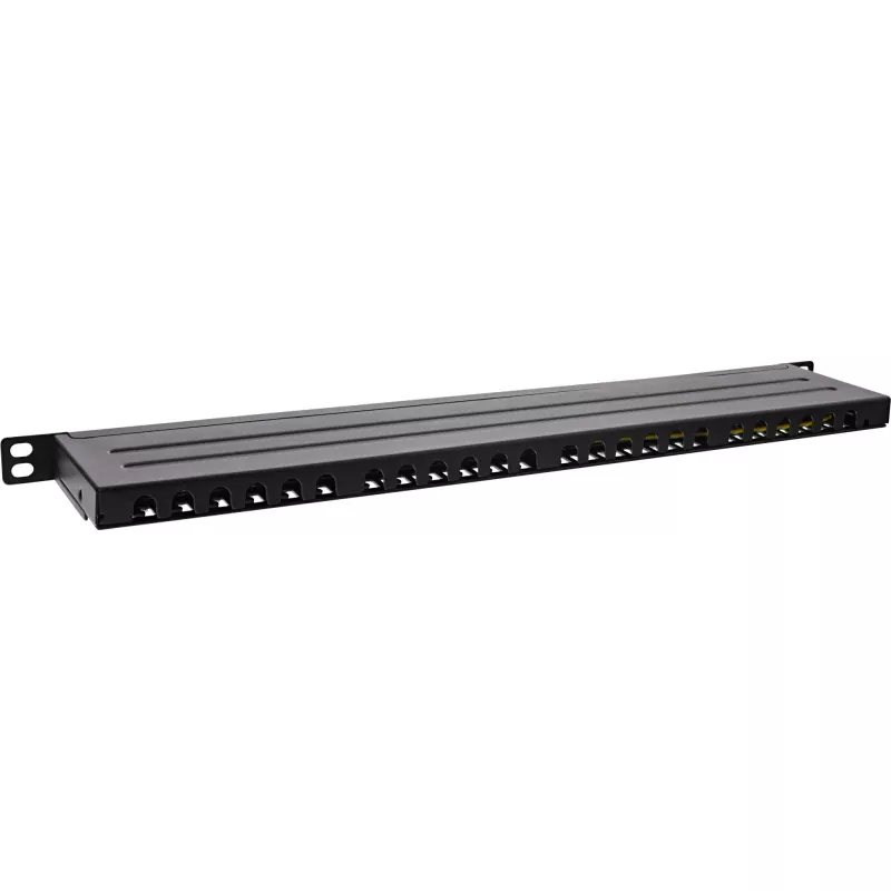 InLine 19 inch patch panel Cat.6A 0.5 U 24-port, with dust protection, black