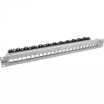 InLine Patch panel 24-way, Keystone empty panel Patch panel, 19 inch, 1U grey