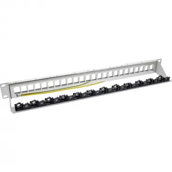 InLine Patch panel 24-way, Keystone empty panel Patch panel, 19 inch, 1U grey
