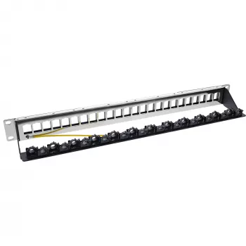 InLine Patch panel 24-way, Keystone empty panel Patch panel, 19 inch, 1U,black