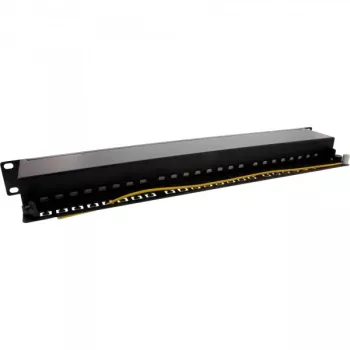 InLine 19 inch Cat.6A 24-Port 1U Shielded Patch Panel, Black RAL 9005
