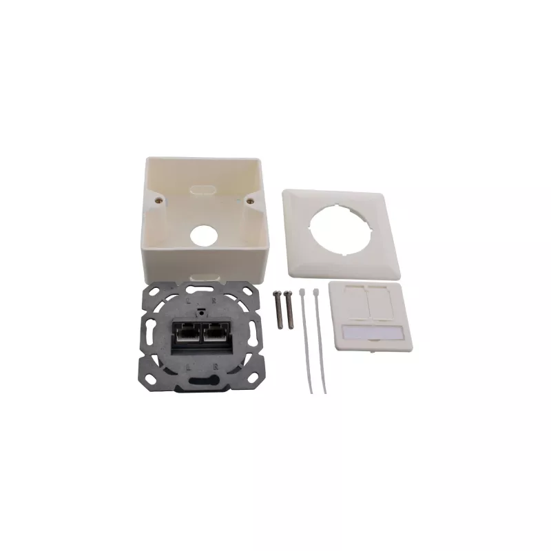 InLine Cat.6A wall outlet box surface or flush mount 2x RJ45 socket 76842S