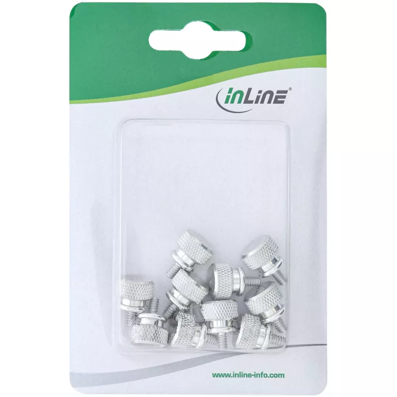 InLine Thumbscrews for enclosures, aluminium, silver, 10pcs. pack
