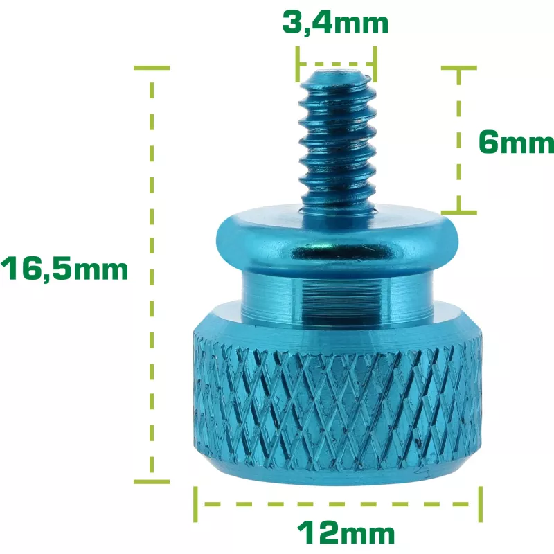 Thumbscrews for enclosures InLine 77770B blue aluminium 10pcs pack