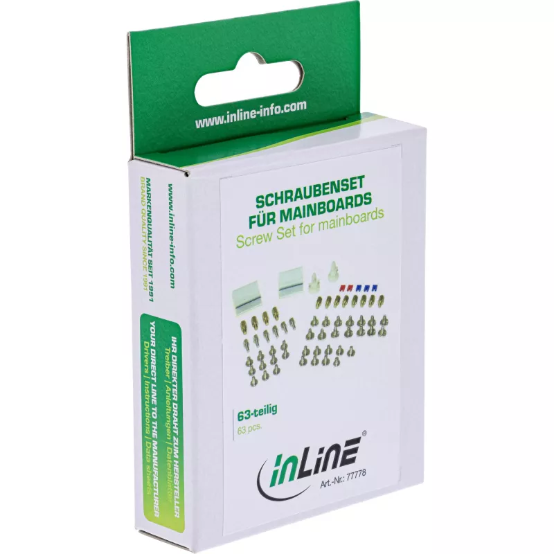 InLine Screw Set with Jumpers Adhesive Clips Spacers Cable Clips 63 pcs InLine 77778