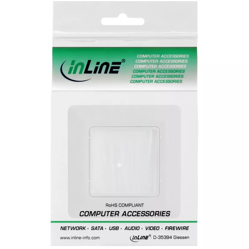 Wall frame with brush pass InLine 78501 for TV, plastic, white RAL9010, 80×80 mm