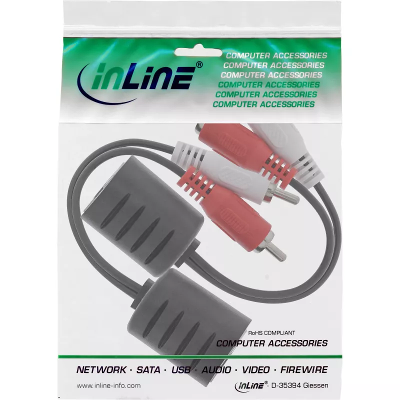 InLine RCA Audio over LAN / Ethernet / RJ45 Cable 2pcs. one set