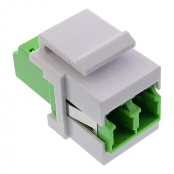 Fiber optical Keystone Snap-in adaptor InLine 89988G LC duplex SM green