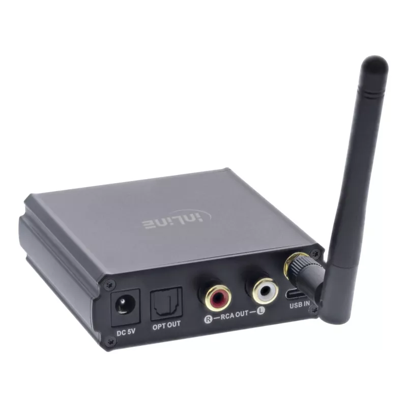 InLine Bluetooth 5.1 HiFi Receiver & USB DAC with LCD 30m Range