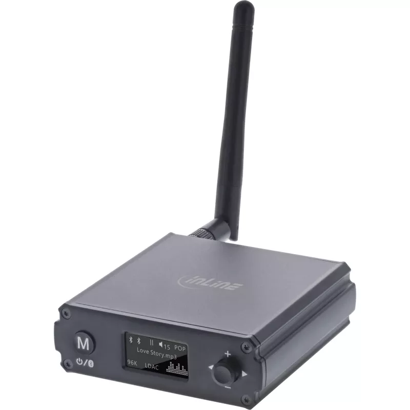 InLine Bluetooth 5.1 HiFi Receiver & USB DAC with LCD 30m Range