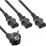 InLine B-16657G power cable Black 1 m Power plug type F 3 x C13 coupler