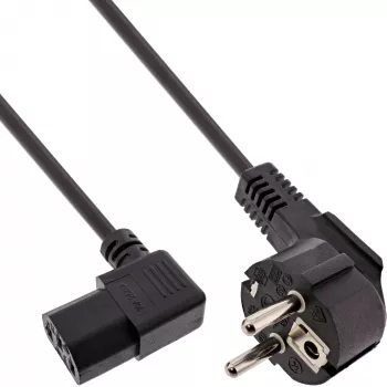 InLine B-16752B power cable Black 0.5 m Power plug type F IEC C13