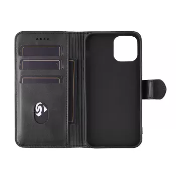 Wallet case eSTUFF ES67110011-BULK for iPhone 17 Pro Max Black 3 card pockets