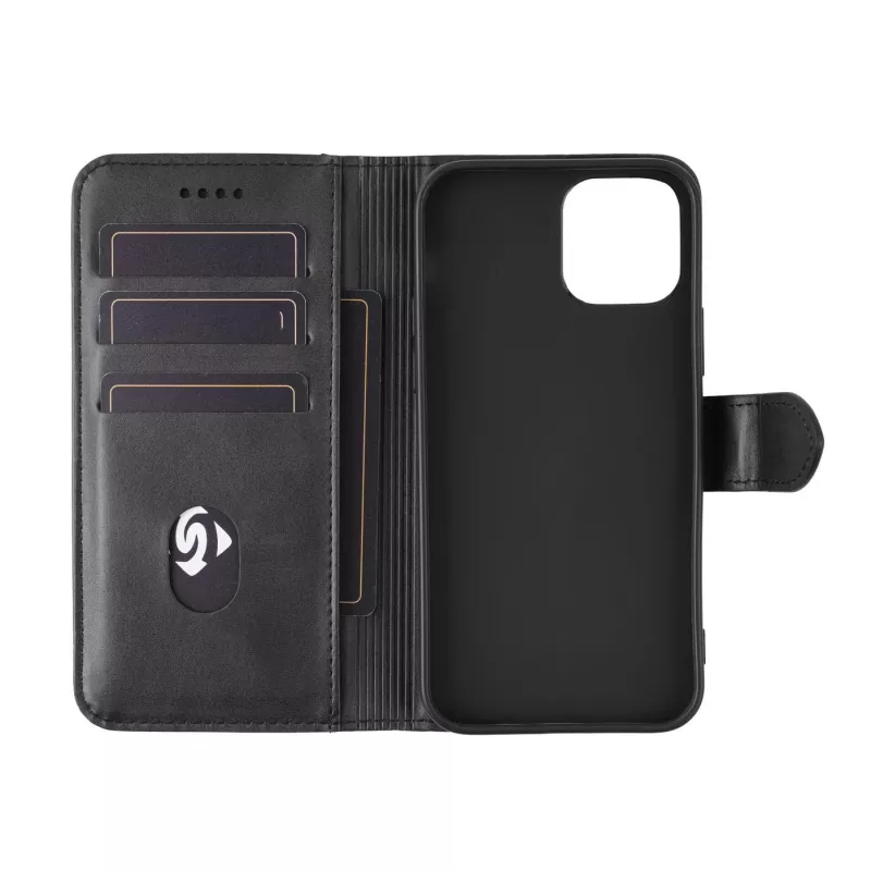Wallet case eSTUFF ES67110011-BULK for iPhone 17 Pro Max Black 3 card pockets