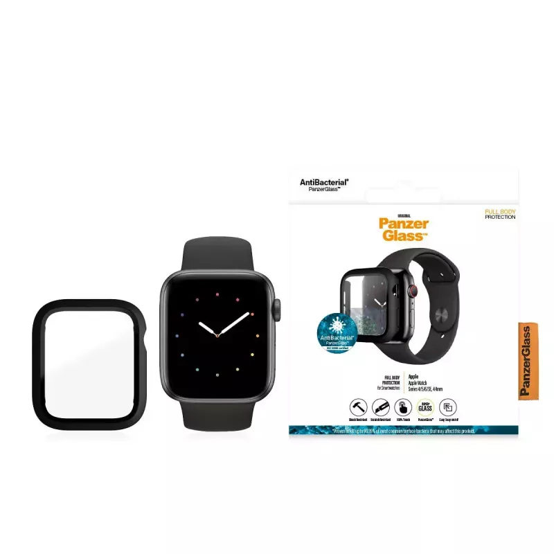 PanzerGlass ® Full body Case Black Apple Watch SE 3 | SE | 6 | 5 | 4 | 44mm