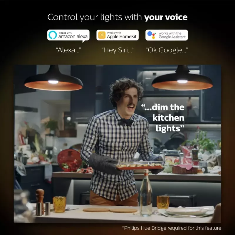 Smart LED starter kit Philips Hue White and Colour Ambience — 2× E27 11W bulbs, Bluetooth/Zigbee
