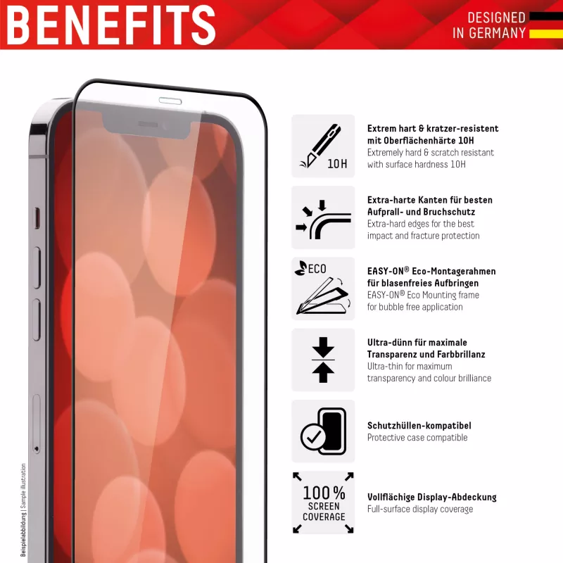 Displex Full Cover Screen Protector Apple iPhone 13 Pro Max 14 Plus Tempered Glass Scratch Resistant