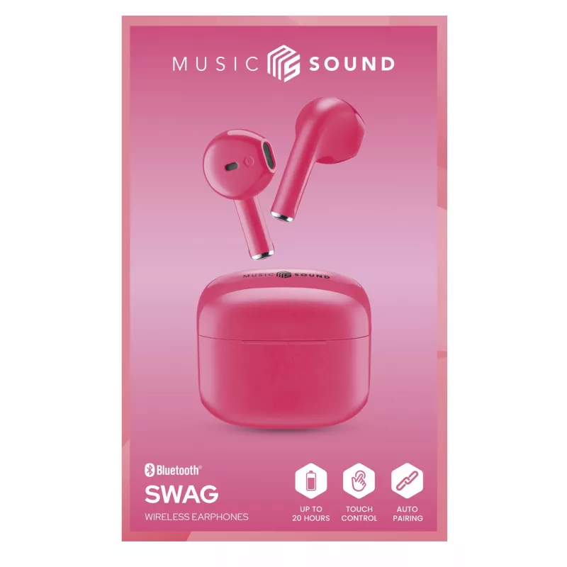Music Sound Swag SWAG are the capsule-shaped Bluetooth earphones available in many bright, super-trendy colours.