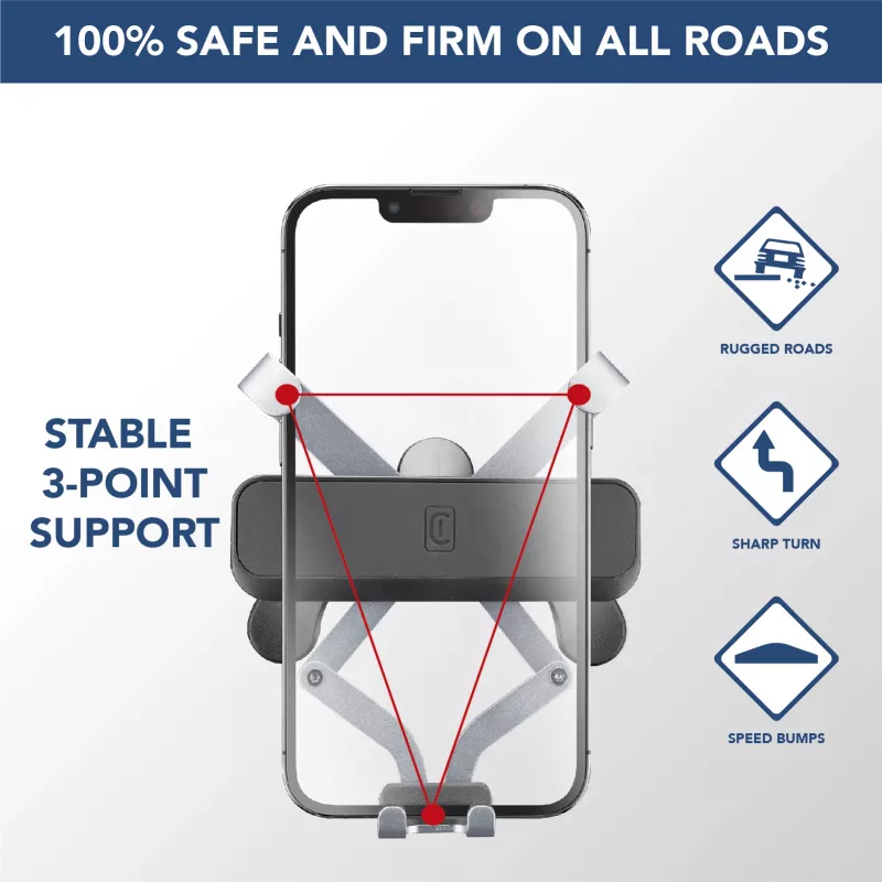 Cellularline Slide Fit - Universal In-car smartphone holder with easy insertion