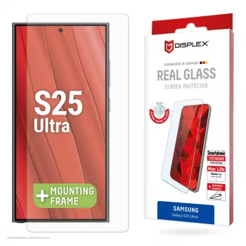 Displex Screen Protector (10H) for Samsung Galaxy S25 Ultra, Eco Mounting Frame, scratch resistant