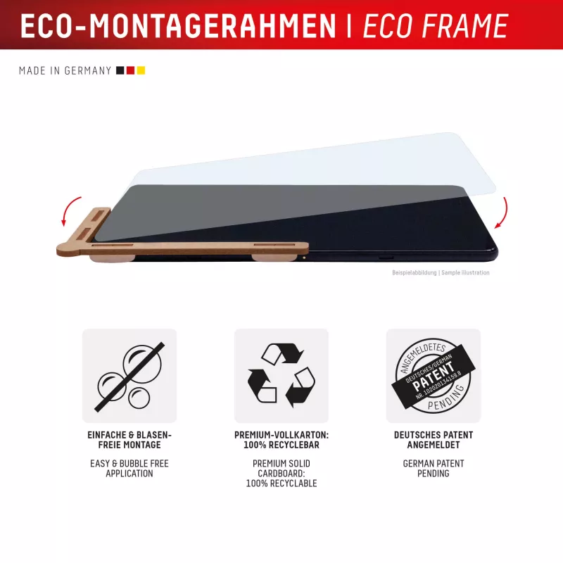 Displex Tablet Glass (9H) for Samsung Galaxy Tab S10 FE+, Eco Mounting Frame, unbreakable