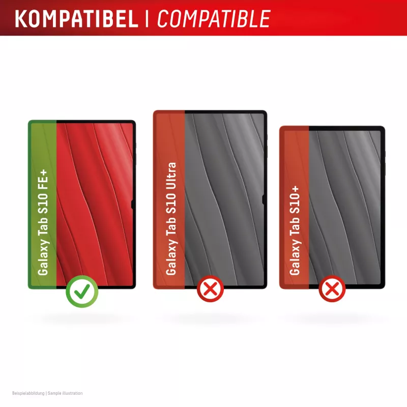 Displex Tablet Glass (9H) for Samsung Galaxy Tab S10 FE+, Eco Mounting Frame, unbreakable