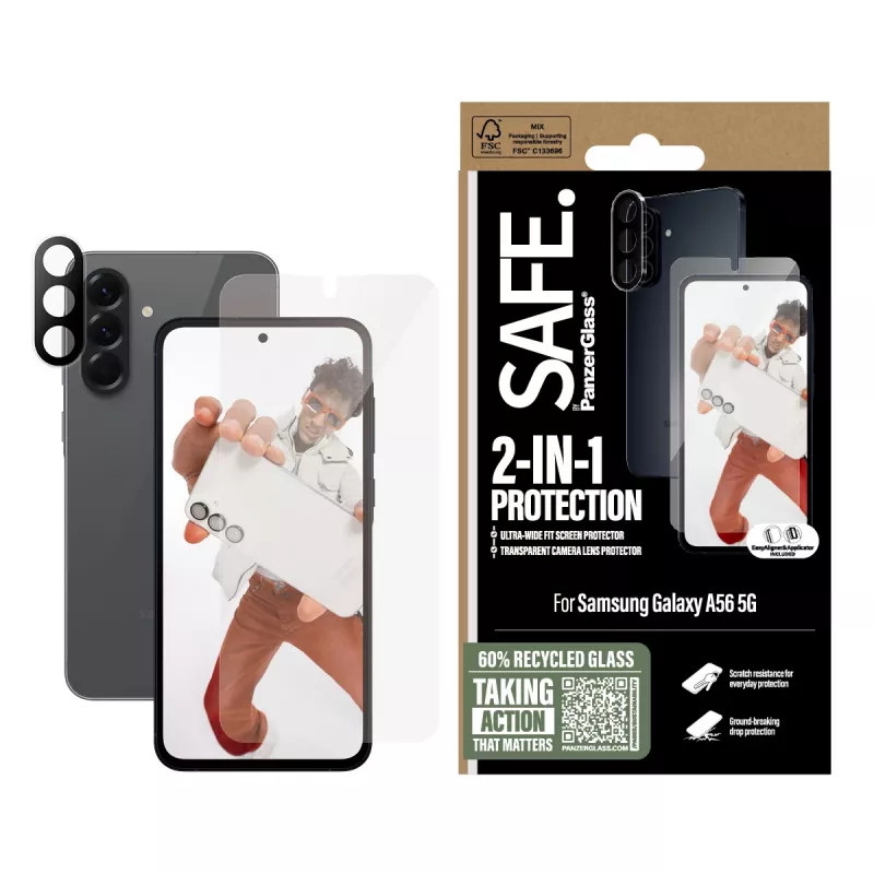 PanzerGlass SAFE. by ® 2-in-1 Bundle Samsung Galaxy A56 5G Scratch Shock Resistant